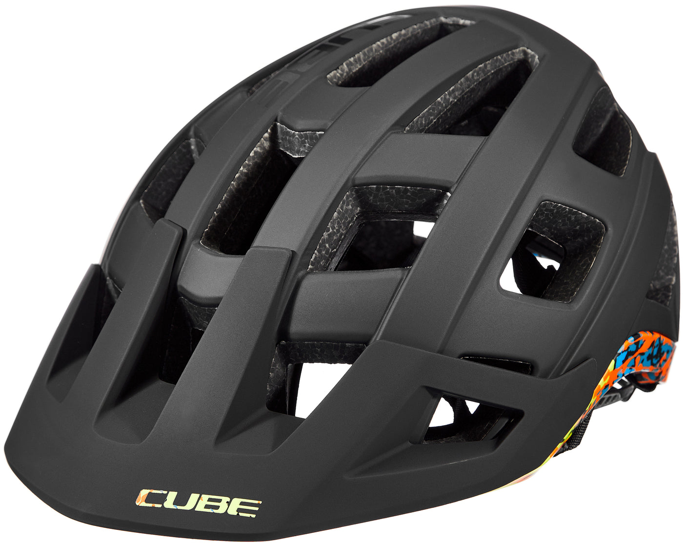 CUBE BADGER MTB-helm zwart'n'splash