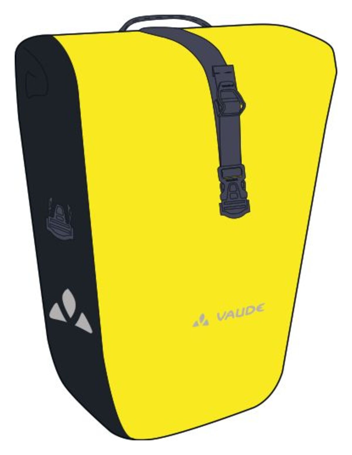 VAUDE Aqua Back bagagedragertas enkel geel/zwart