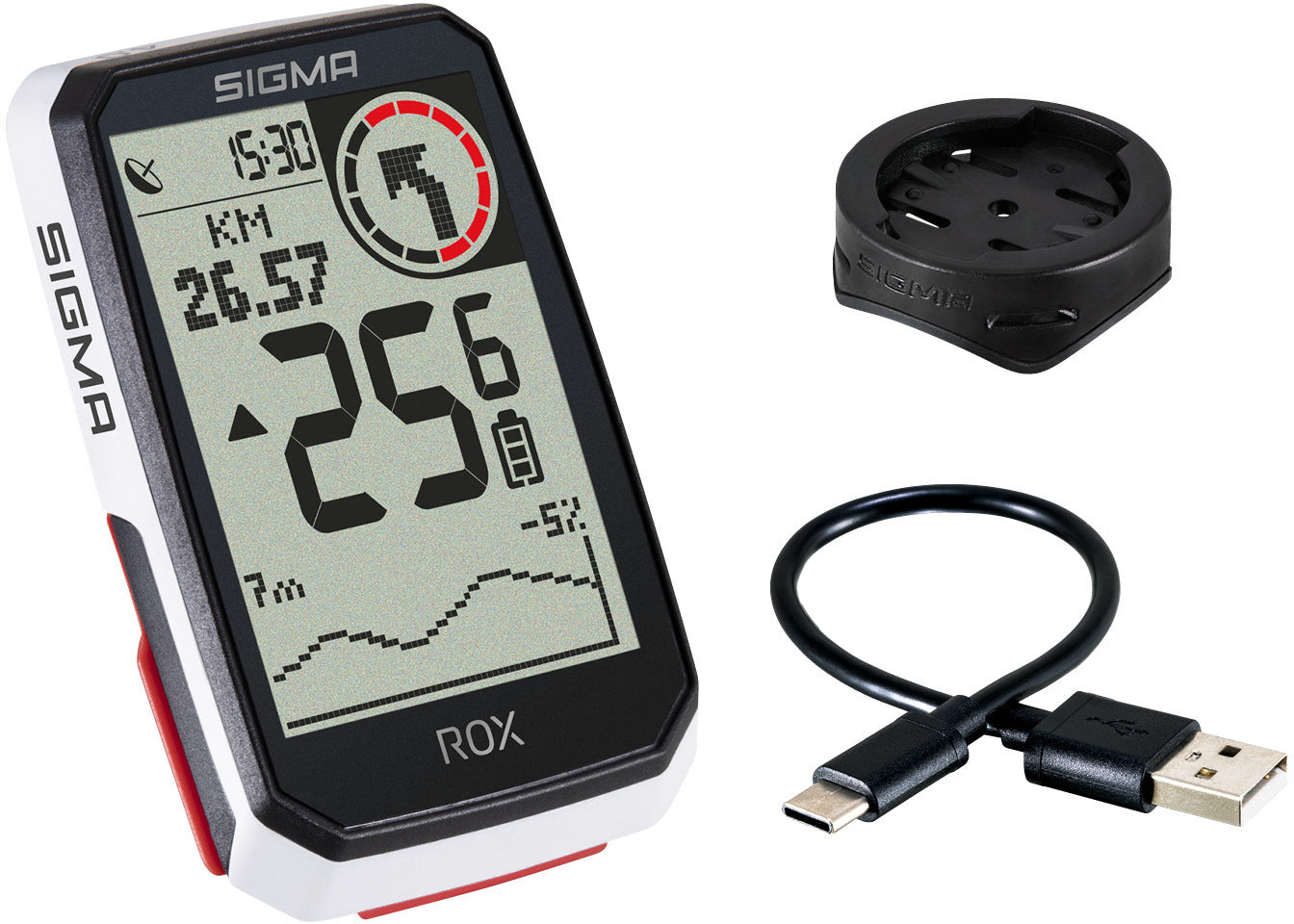 Sigma ROX 4.0 fietscomputer incl. stuurpenhouder wit