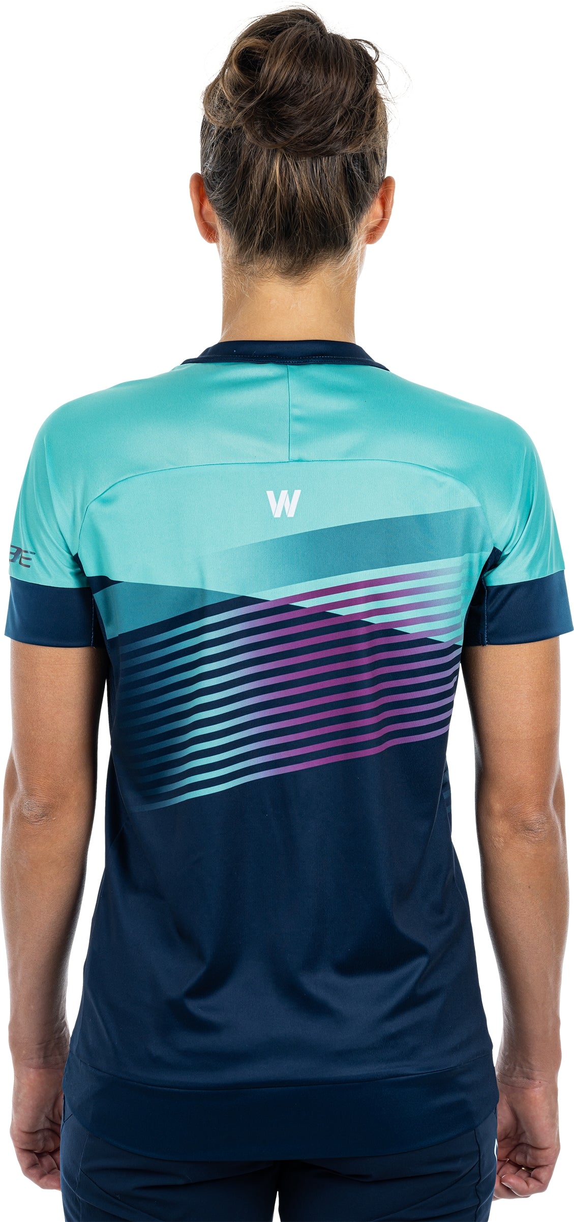 CUBE TEAMLINE WS jersey met ronde hals en korte mouw blauw'n'mint