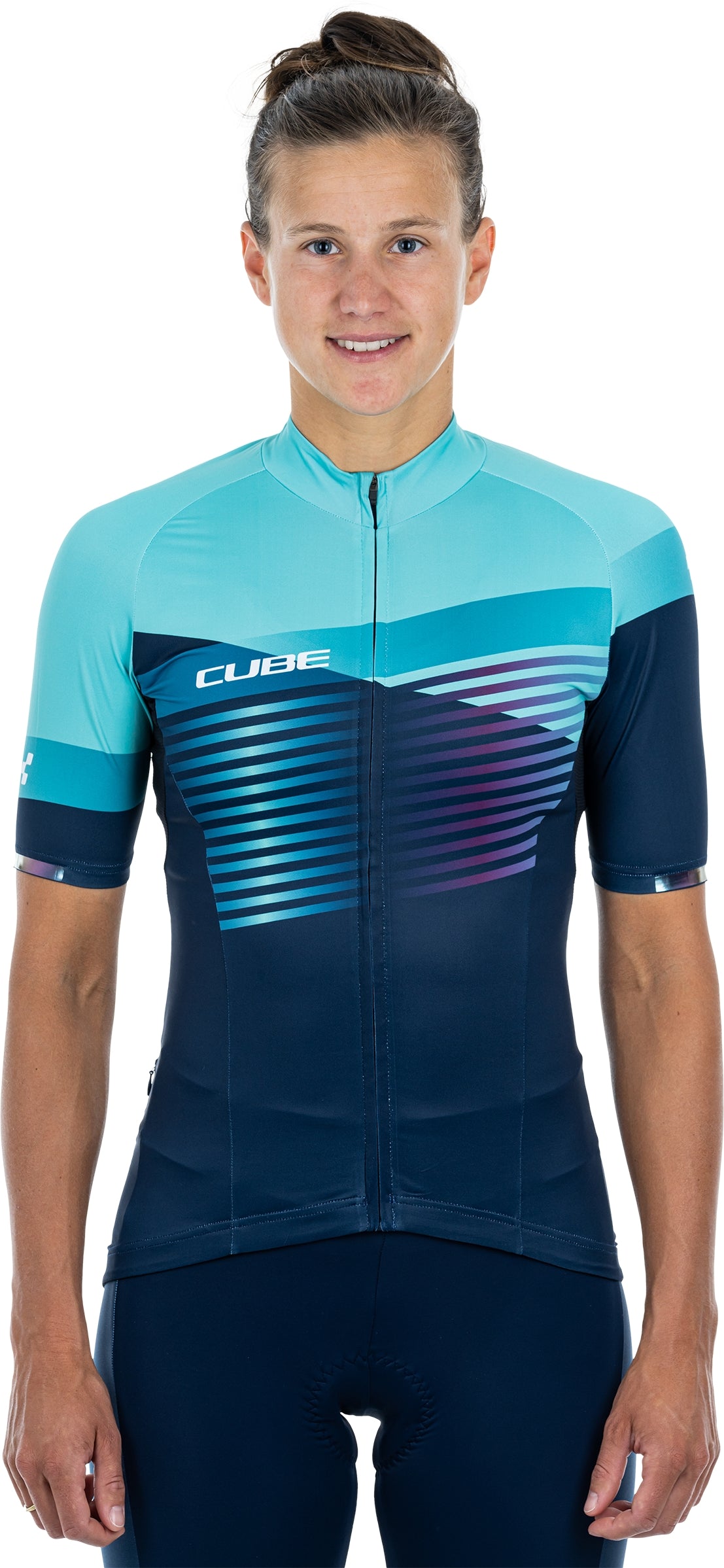 CUBE TEAMLINE WS jersey korte mouw blauw'n'mint