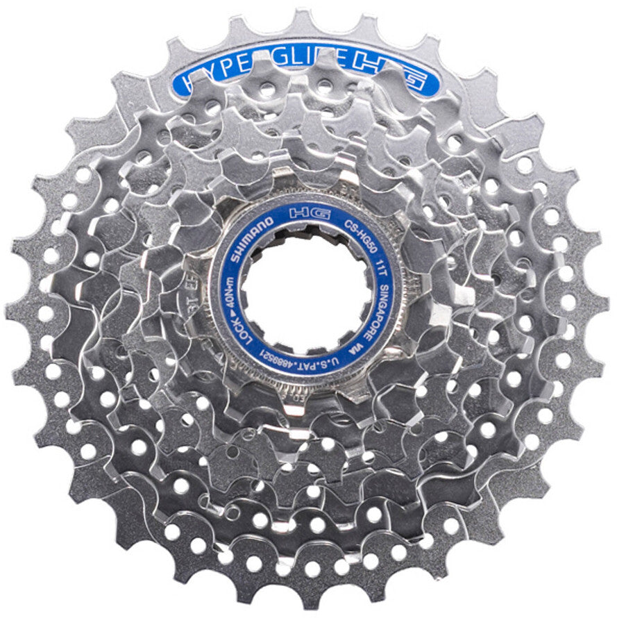 Shimano CS-HG50 cassette 8-speed, vernikkeld zilver