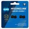 KMC 12NR DLC Missing Link kettingslot schakel 2-set 12-voudig zwart