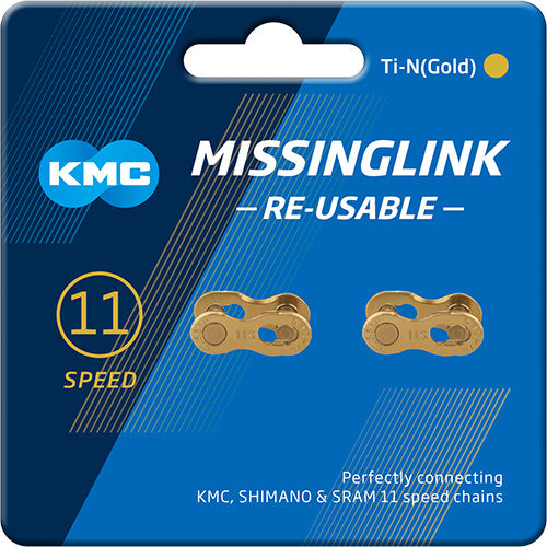 KMC 11R Ti-N Missing Link kettingslot schakel 2-set Shimano/SRAM/KMC 11-speed goud