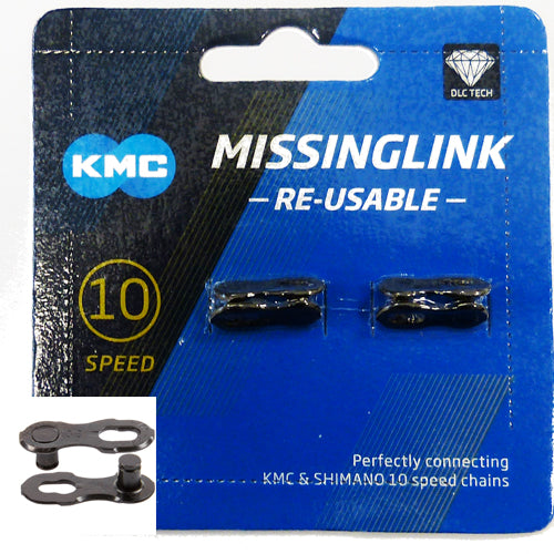 KMC CL-559 DLC Missing Link kettingslot schakel 2-set Shimano/SRAM/KMC 10-speed zwart