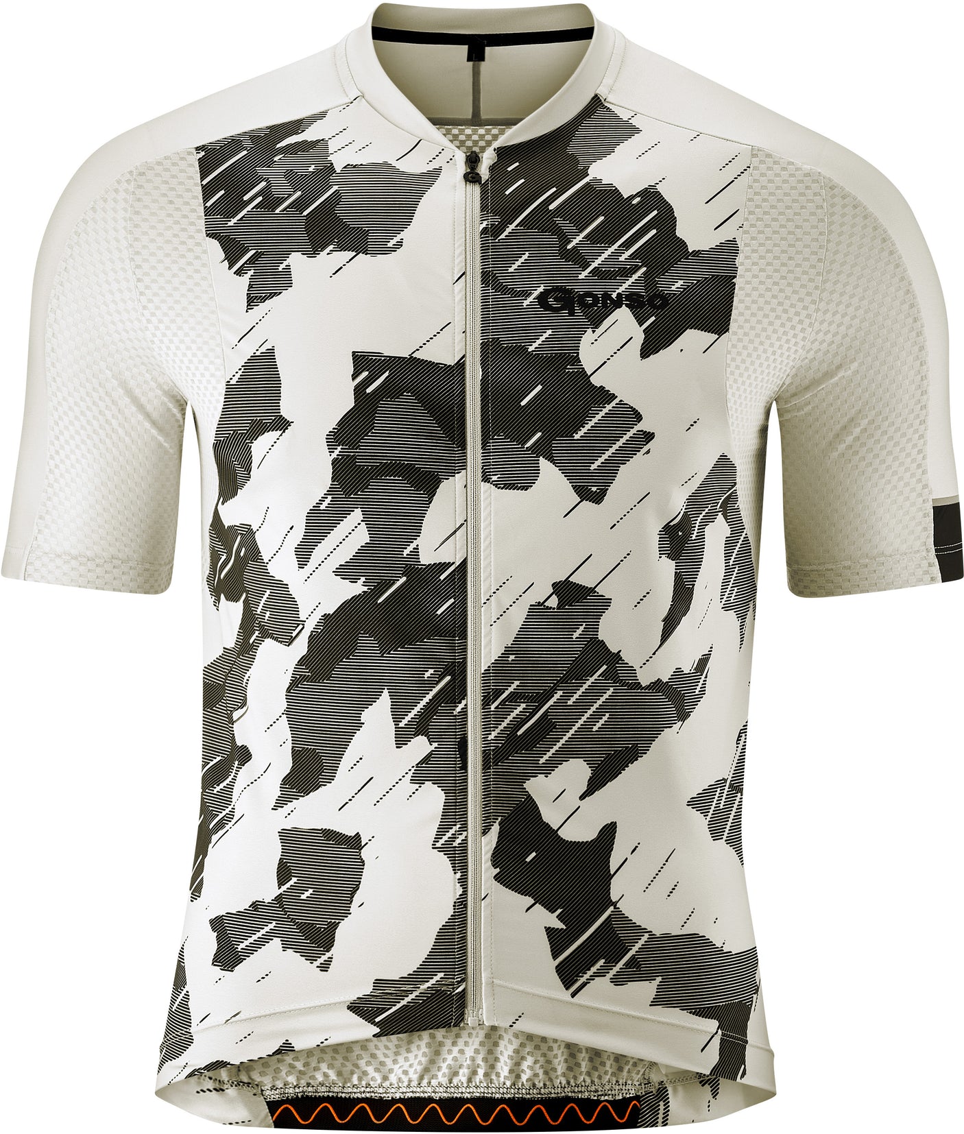 Gonso Ardole fietsshirt met korte mouwen en volledige ritssluiting heren wit/grijs