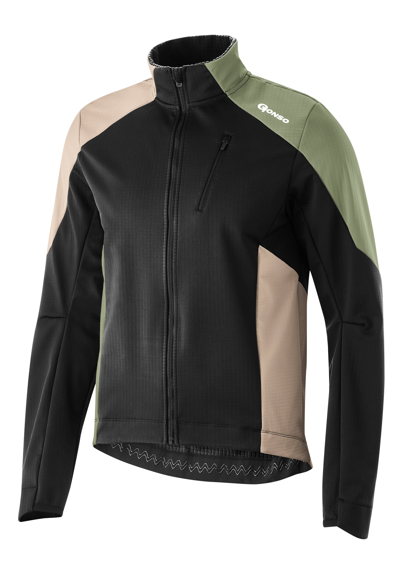 Gonso Trail Jacket Softshell Heren Zwart/timson Sand/bellourt Castle