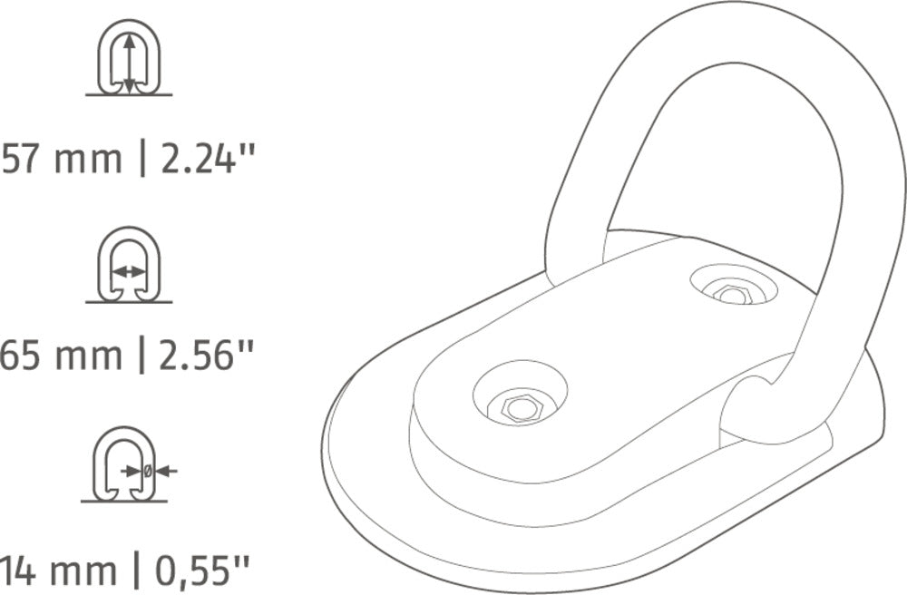 ABUS Wba75 B/SB wand- en vloeranker zwart/goud