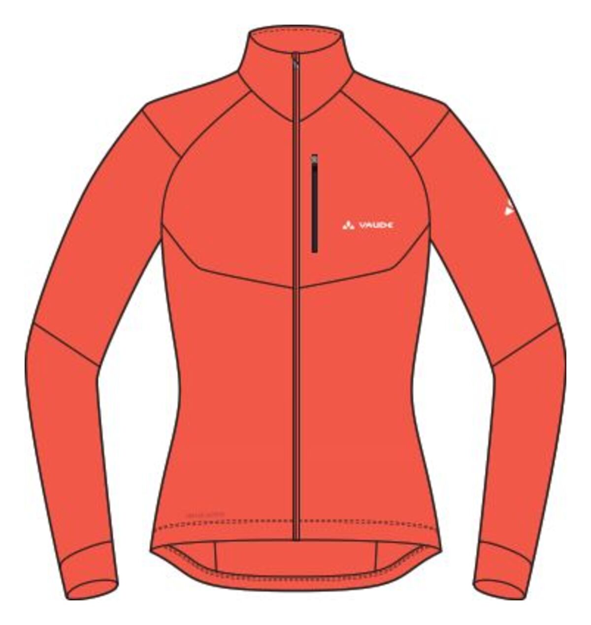 VAUDE Kuro regenjas dames rood