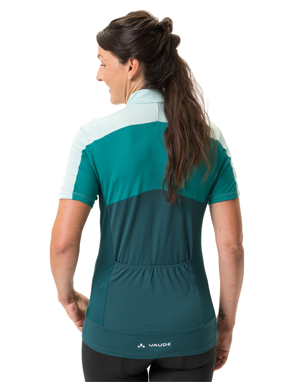 VAUDE Matera jersey met korte mouwen en volledige ritssluiting dames groen