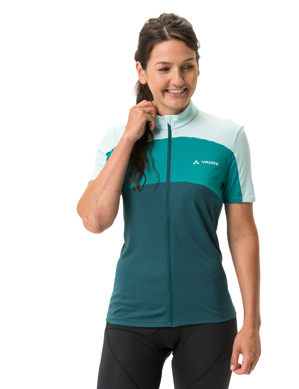 VAUDE Matera jersey met korte mouwen en volledige ritssluiting dames groen