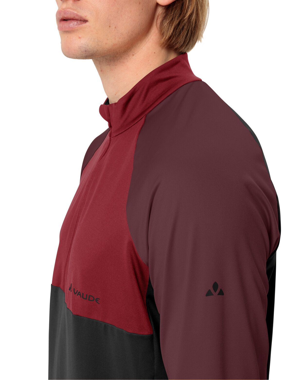 VAUDE Qimsa Halfzip LS Shirt Heren, karmijnrood