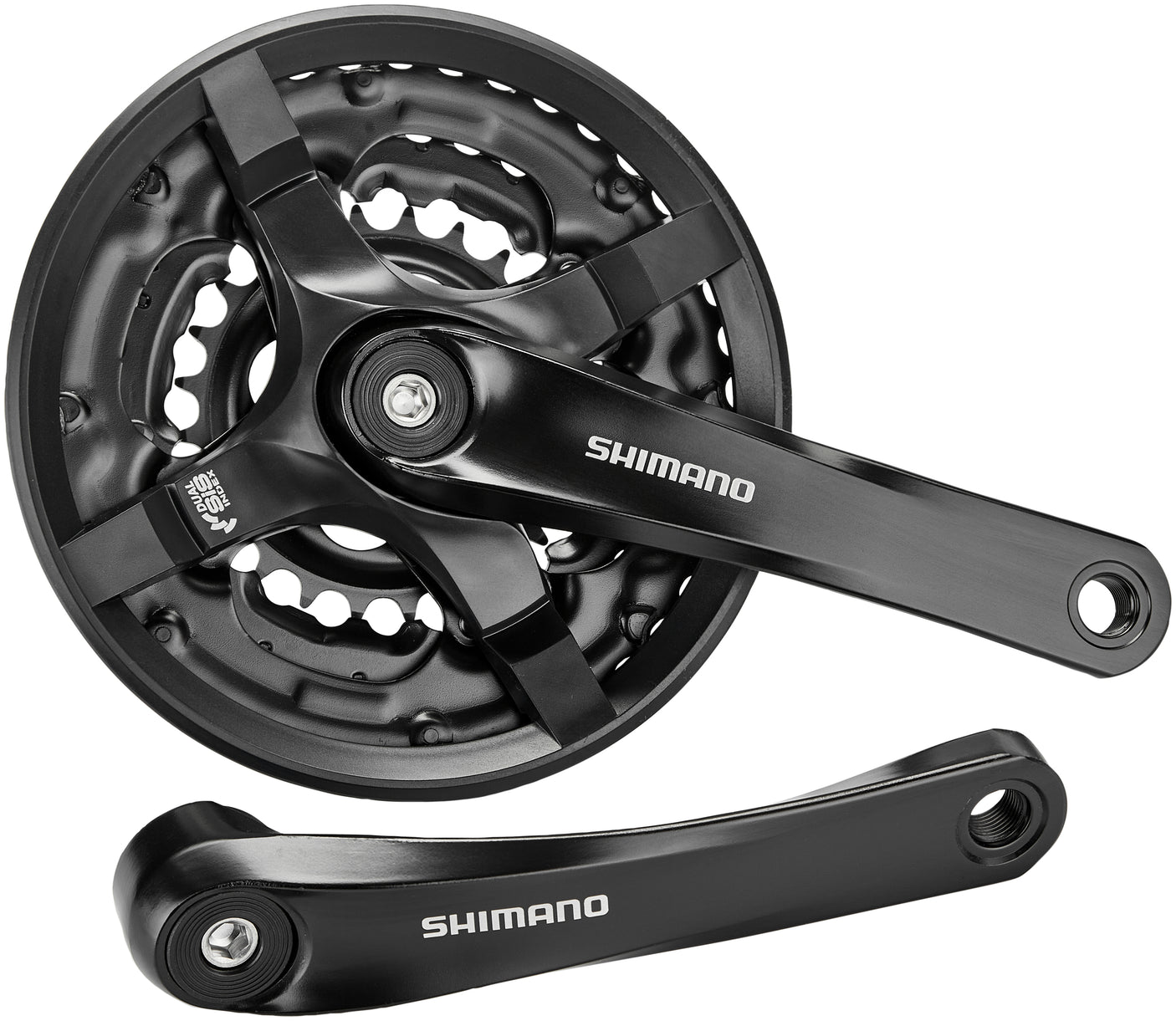 Shimano FC-TY501 crankstel 6/7/8-speed 42-34-24 tanden met kettingkastring zwart