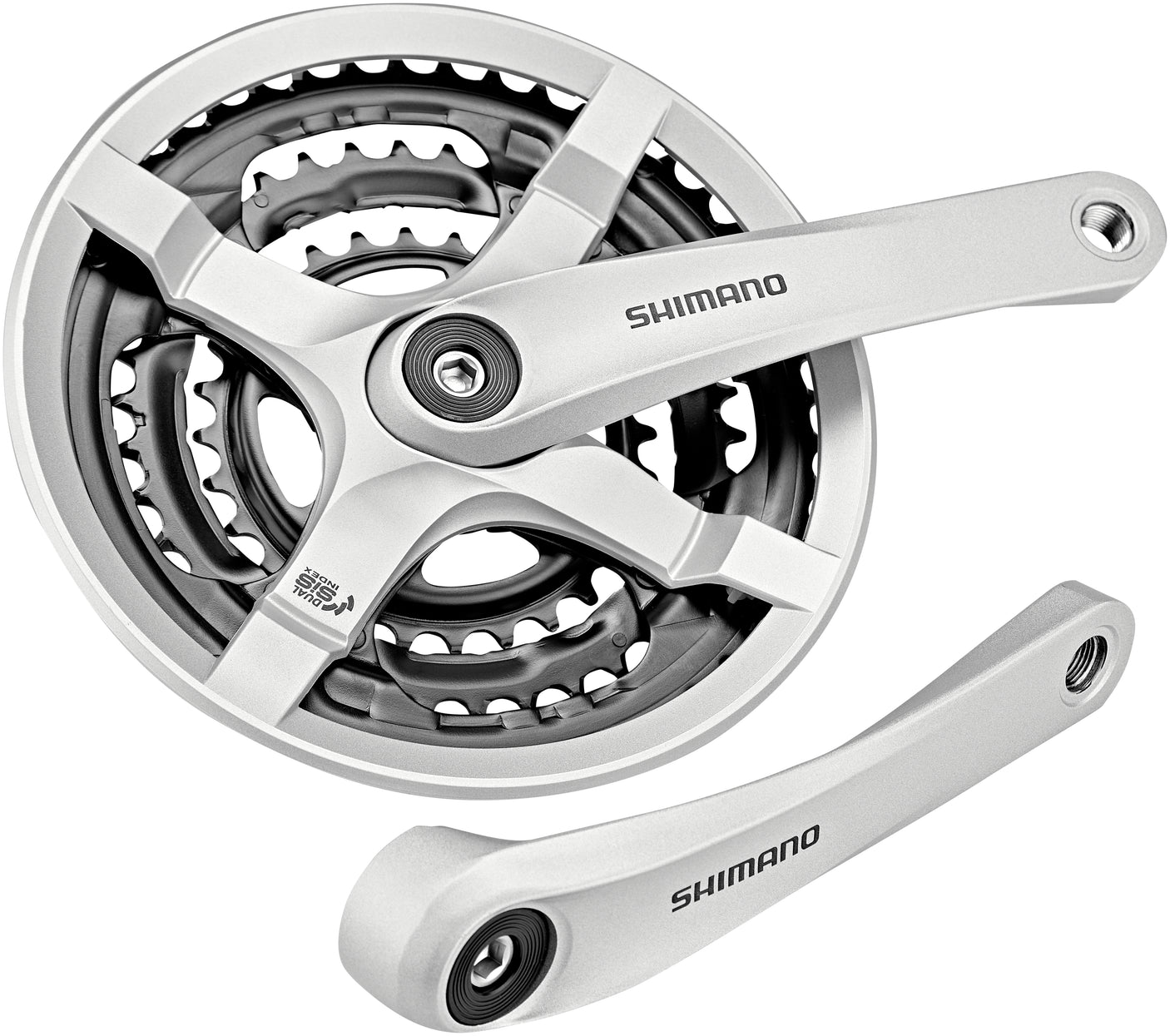 Shimano FC-TY501 crankstel 6/7/8-speed 48-38-28 tanden met kettingkastring zilver