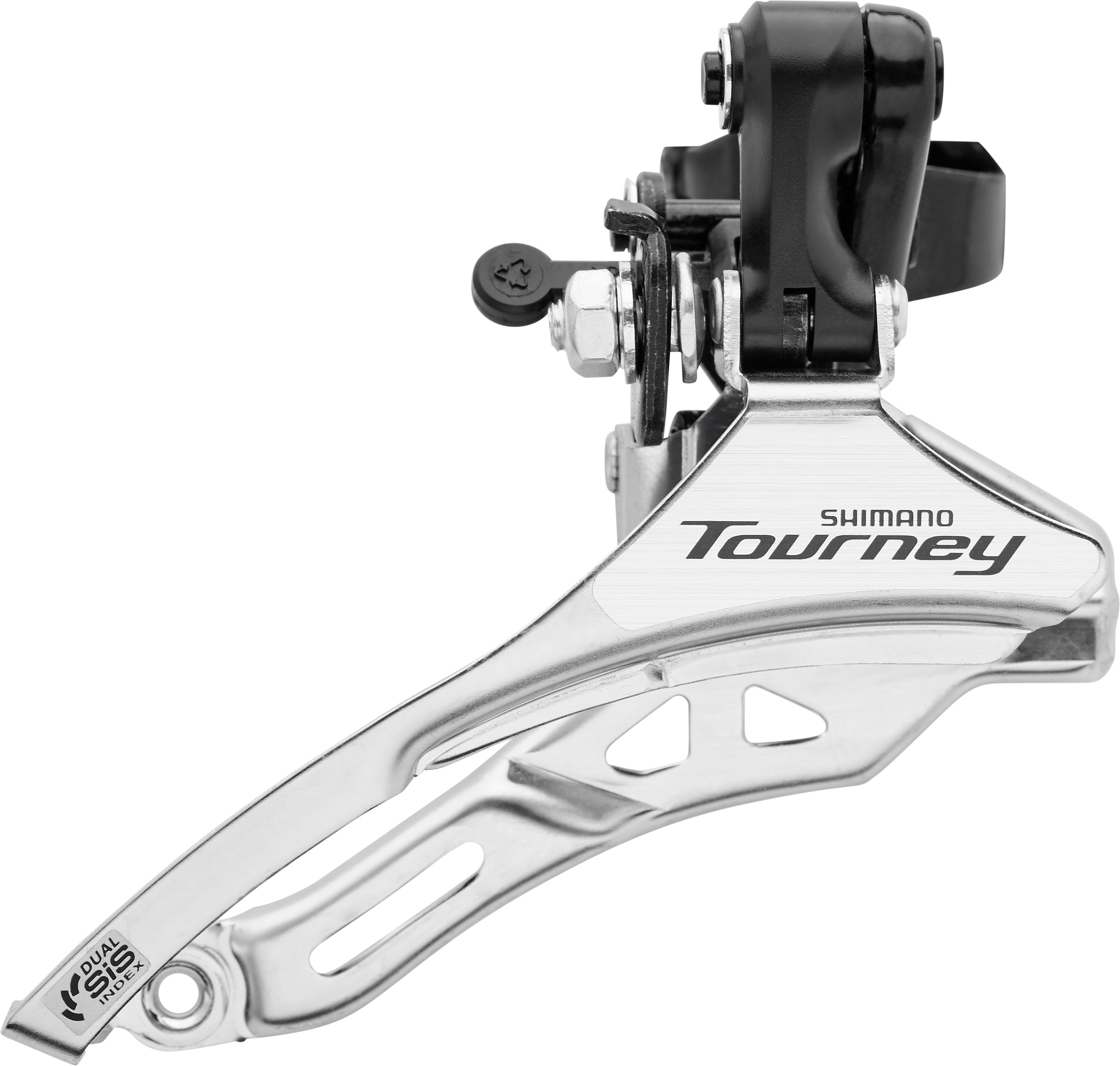 Shimano Tourney FD-TY300 voorderailleurklem hoog 3x6-/7-speed top pull zwart/zilver