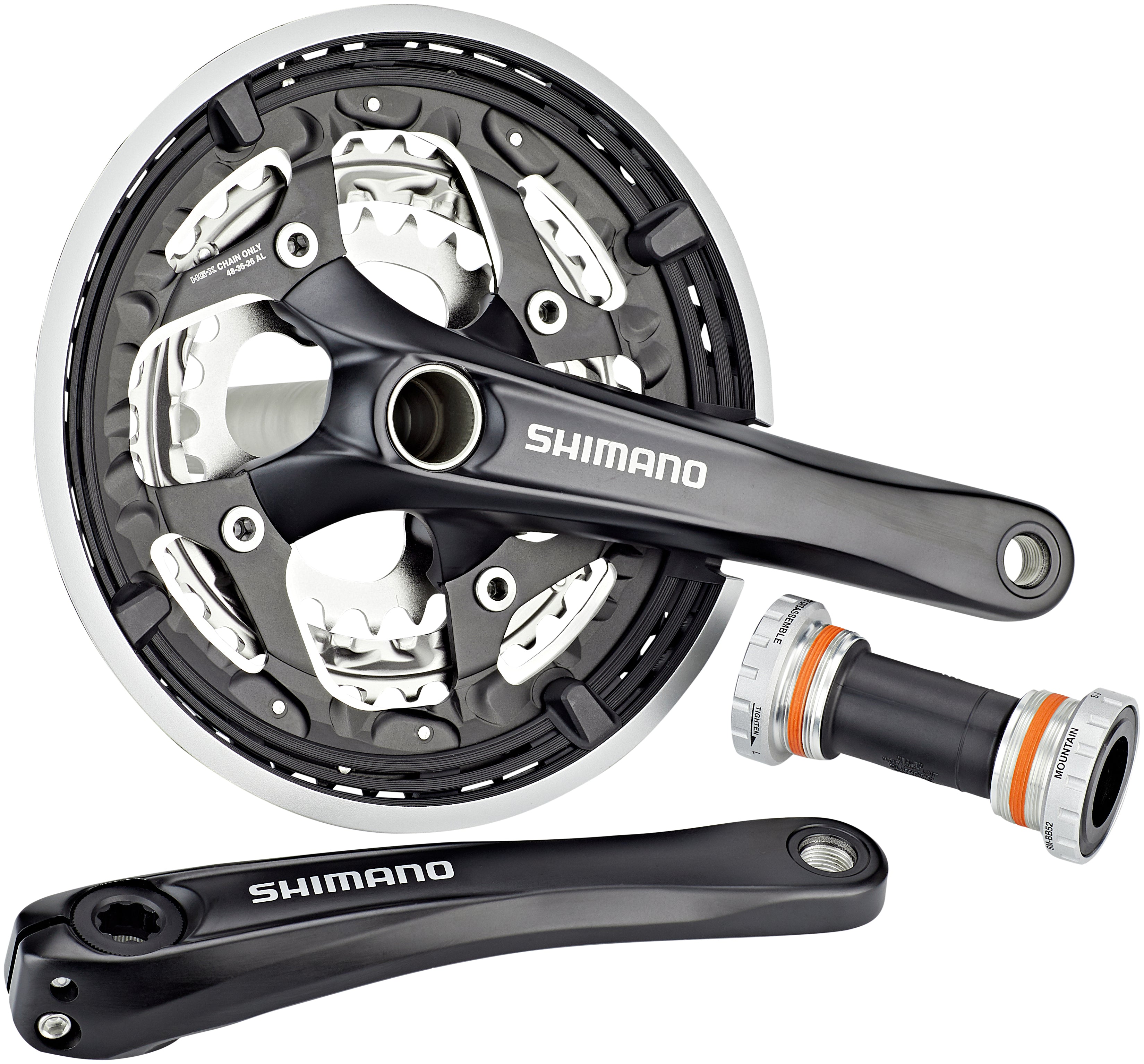 Shimano Trekking FC-T551 crankstel 3x10 48/36/26 tanden inclusief SM-BB52 zwart