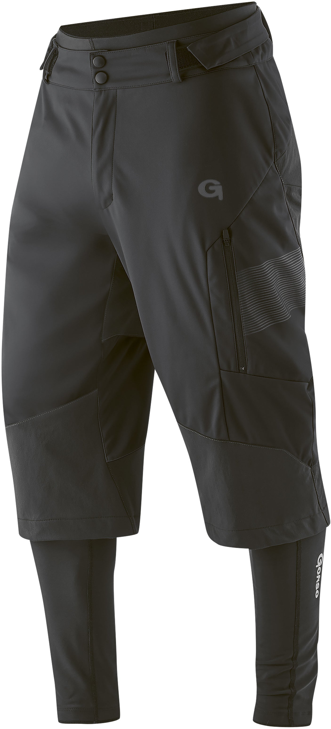 Gonso Sirac 3in1 Softshell Broek Pad Heren zwart