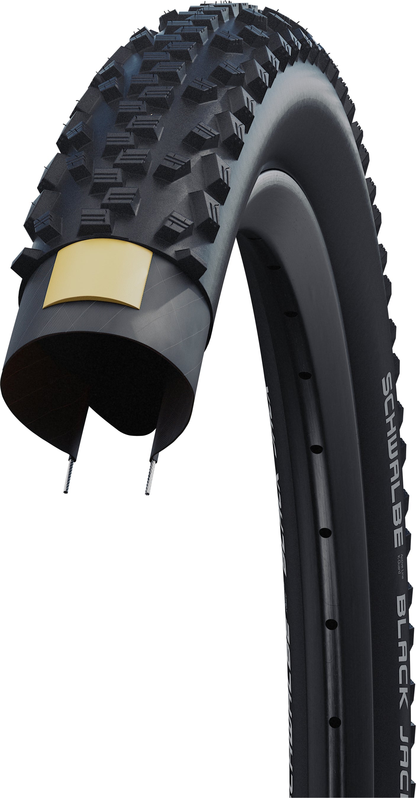 SCHWALBE Black Jack draadband 24x1.90" K-Guard HS407 Actief zwart