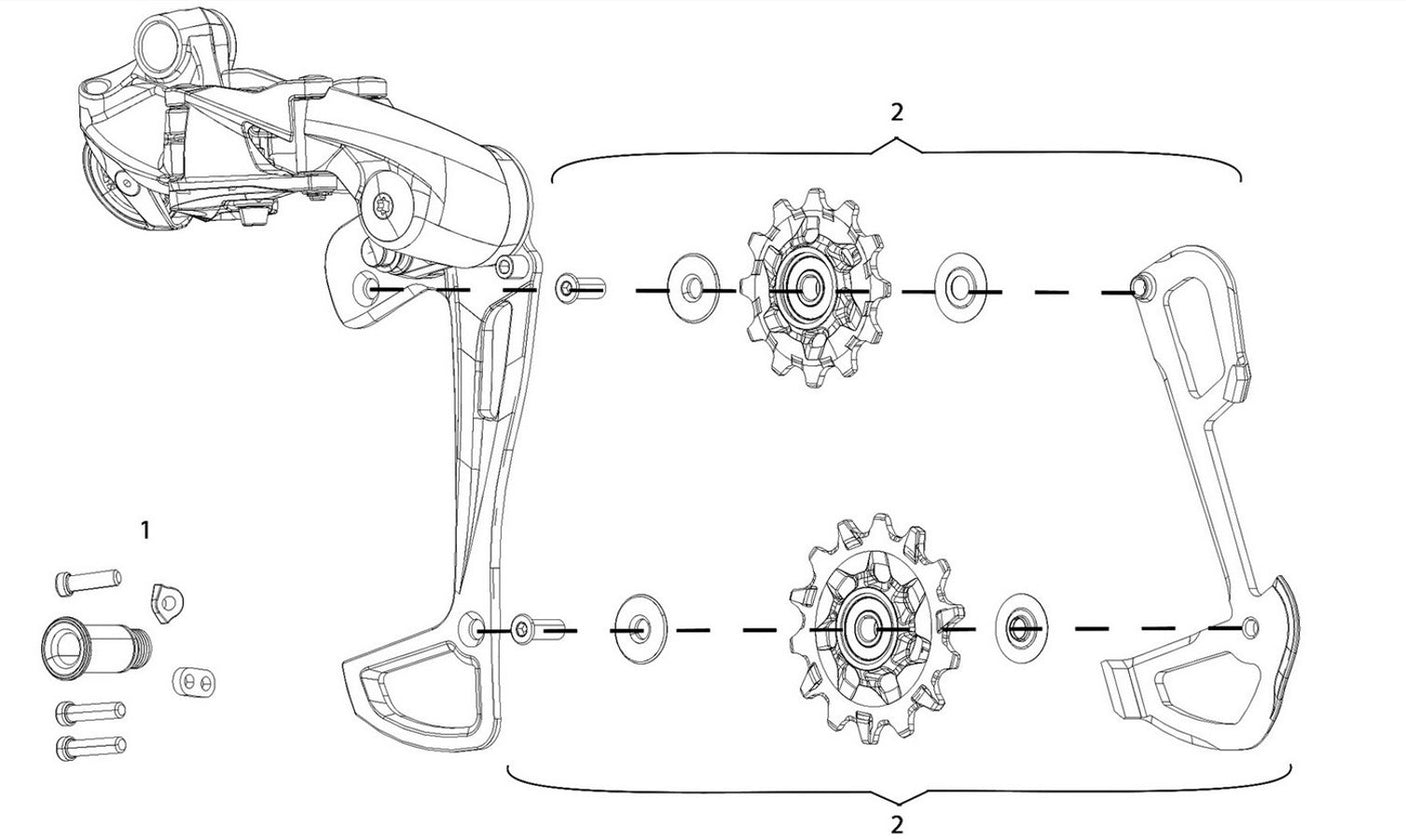 SRAM X-Sync en schakelrollen binnenkooi voor GX Eagle achterderailleur