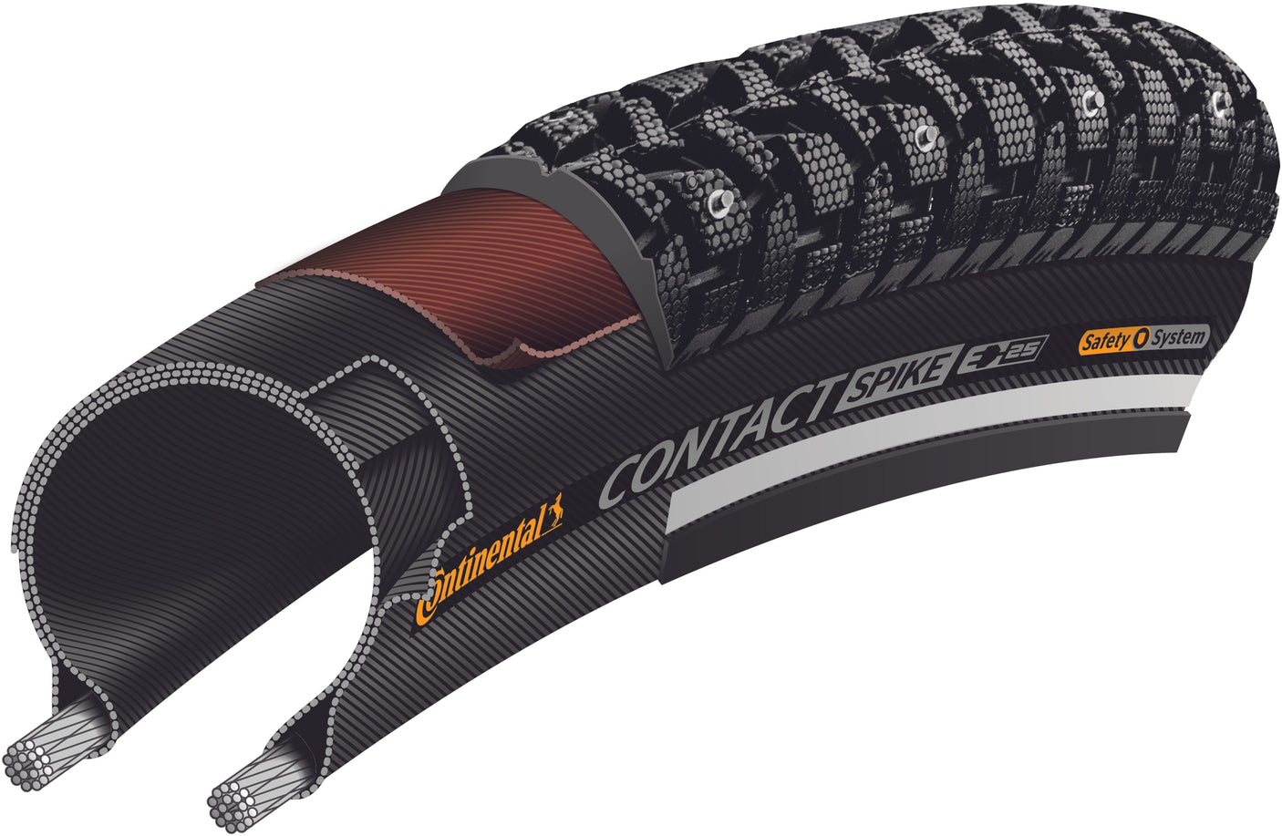 Continental Contact Spike 120 draadband 28x1,25" E-25 Reflex zwart