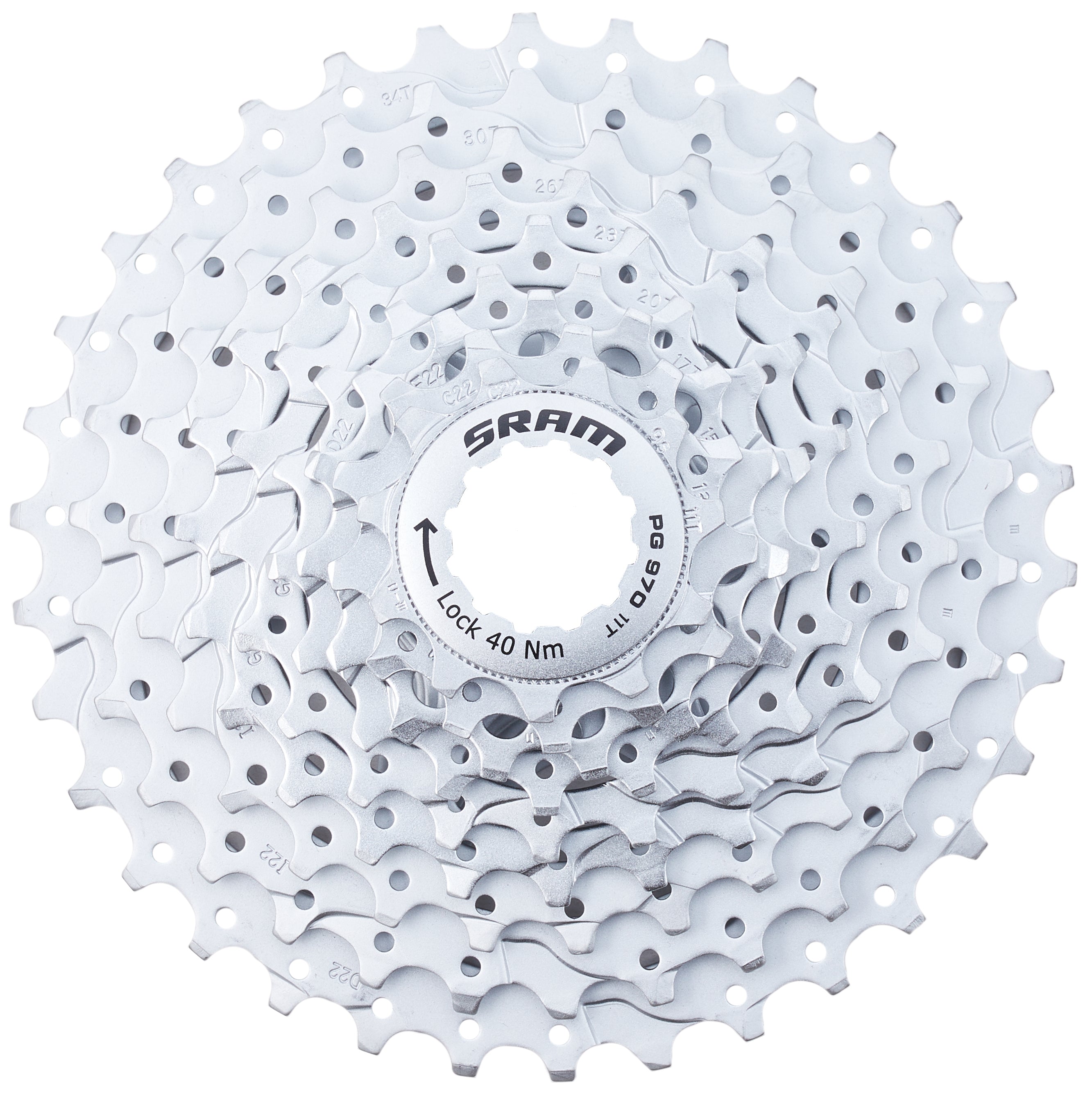 SRAM PG-970 Powerglide II 11-32T cassette 9-speed zilver