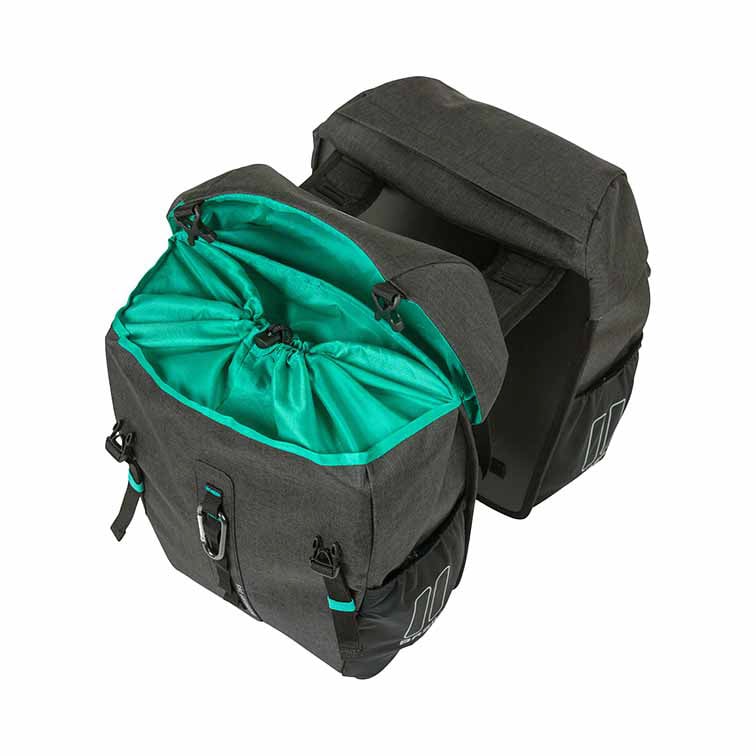 Basil Discovery 365D dubbele bagagedragertas M 18l zwart/turquoise