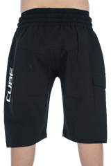 CUBE TEAMLINE baggy short ROOKIE incl. binnenbroek zwart'n'wit