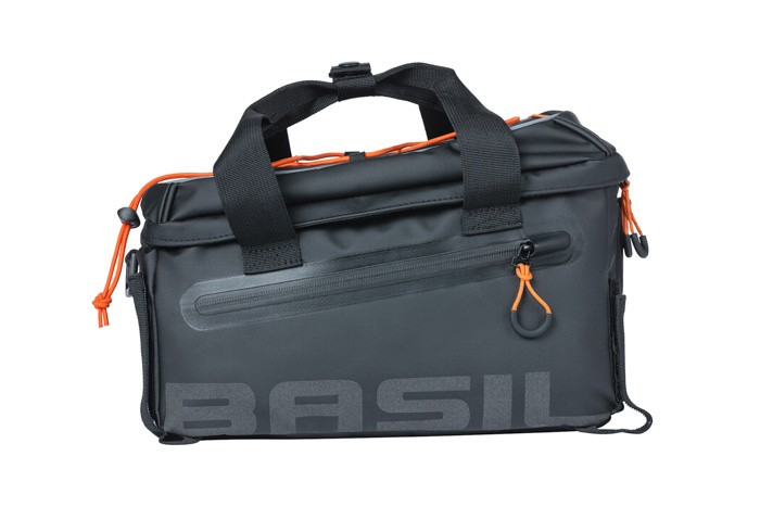 Basil Miles Tarpaulin bagagerektas 7l zwart/oranje